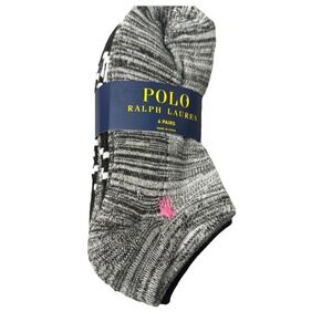 Polo Ralph Lauren Women's Athletic Low Cut Rib Cuff Ped 6-Pair Socks Size 9-11